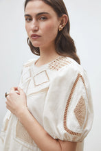 SUNCOO CLEA SHORT DRESS WITH GEOMETRIC EMBROIDERY
