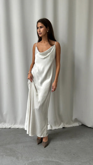 ALEMA SATIN DRESS BY CHARLI FALL 25