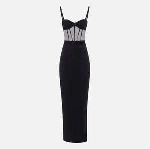 RED CARPET DRESS IN LIGHTWEIGHT CREPE AND TULLE FABRICS BY ELISABETTA FRANCHI FALL 25