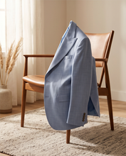 NORMEET SUITING IN YARN DYED BLUE