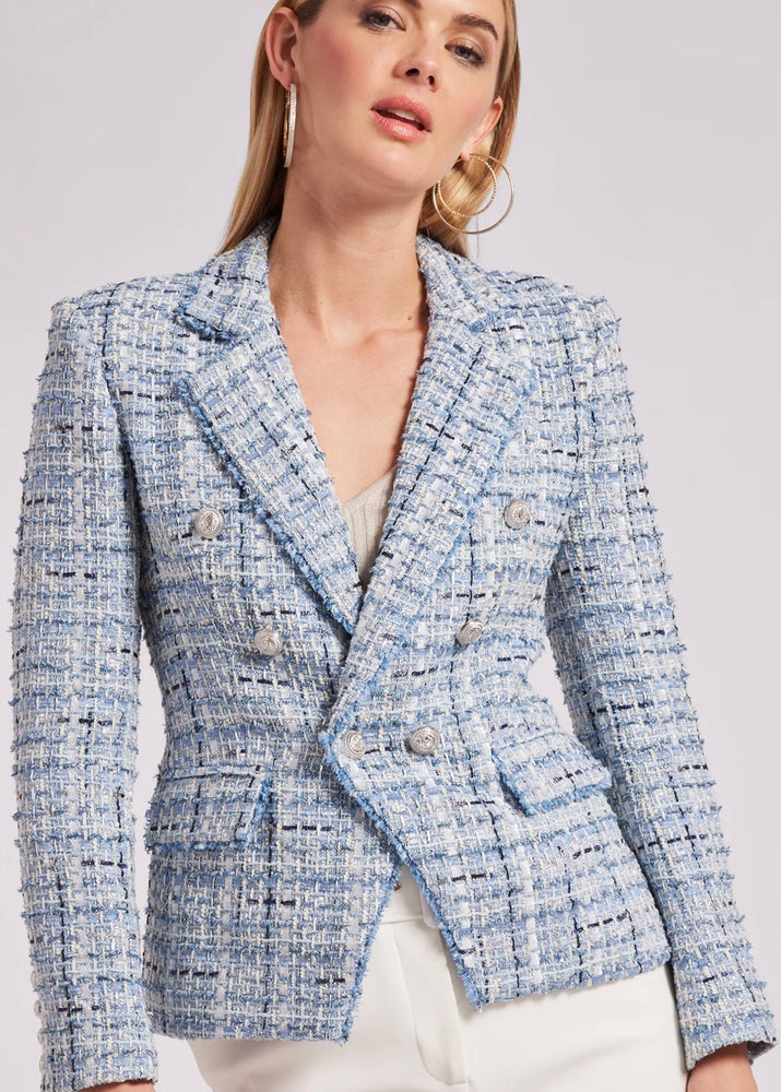 ELIZA TWEED BLAZER IN MIXED BLUE BY GENERATION LOVE FALL 24