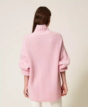 WOOL BLEND IVORY TURTLENECK SWEATER BY TWIN SET FALL 25