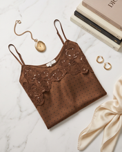FRACOMINA TANK TOP CAMISOLE WITH POLKA DOTS PATTERN