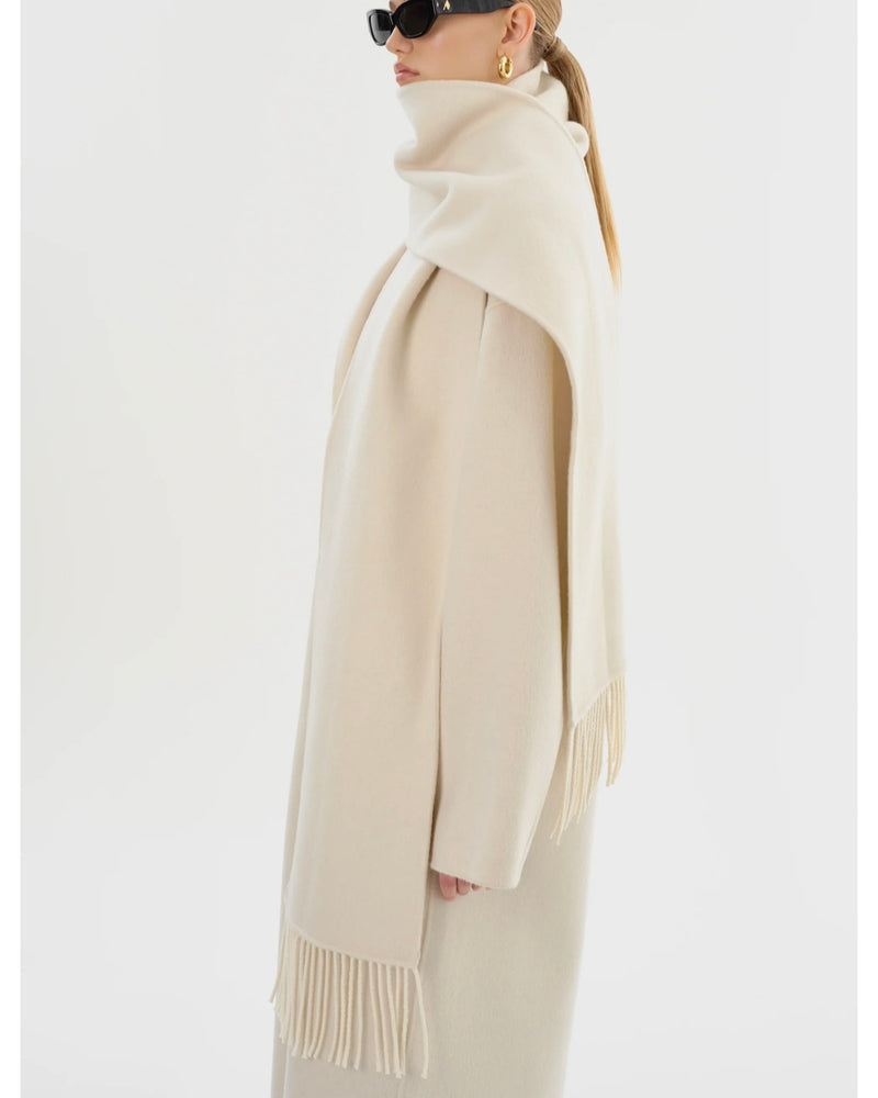 TWILA WOOL SCARF COAT IN WINTER WHITE BY LA MARQUE FALL 25