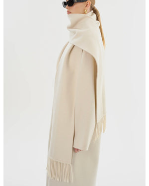 TWILA WOOL SCARF COAT IN WINTER WHITE BY LA MARQUE FALL 25