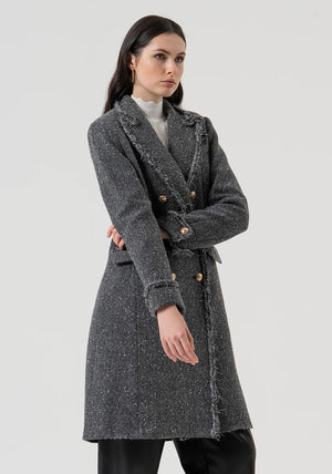 LONG COAT SLIM FIT MADE IN TWEED BY FRACOMINA FALL 25