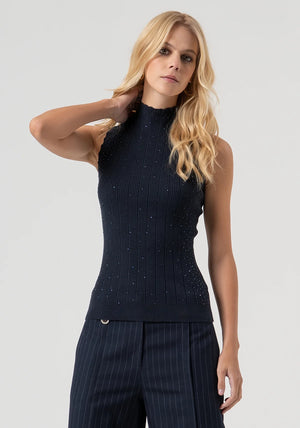 KNITTED TANK TOP WITH RIBS BY FRACOMINA FALL 25