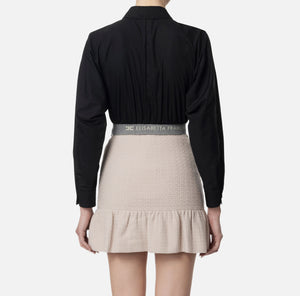 CROPPED POPLIN SHIRT WITH WAISTBAND BY ELISABETTA FRANCHI FALL 24