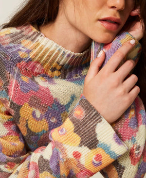 TWIN SET SWEATER WITH FLORAL PRINT FALL 25
