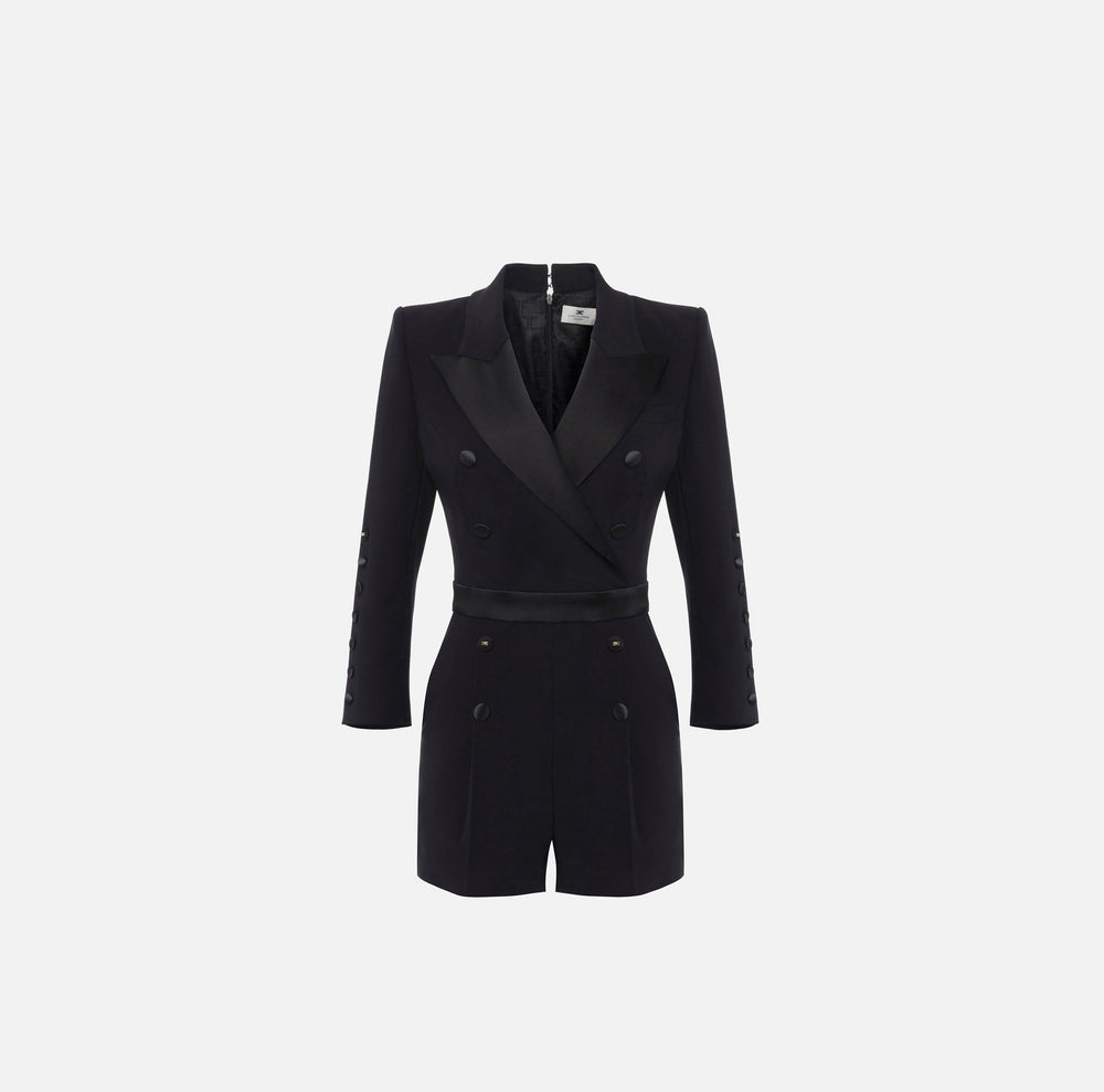 JUMPSUIT IN LIGHTWEIGHT CREPE WITH TUXEDO DETAILS