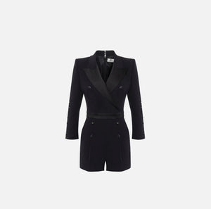 JUMPSUIT IN LIGHTWEIGHT CREPE WITH TUXEDO DETAILS
