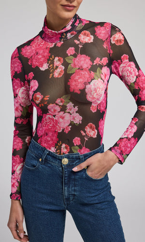 TYLA MESH FLORAL TOP BY GENERATION LOVE FALL 24 HOLIDAY