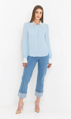 DENISE GEORGETTE COMBO BLOUSE BY GENERATION LOVE FALL 25