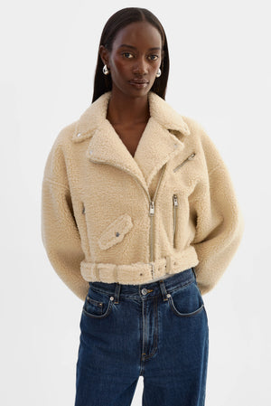 BRINA | SHERPA BIKER JACKET BY LA MARQUE FALL 25