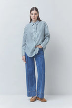 SUNCOO PARIS LAZAR STRIPED SHIRT WITH A TIE DETAIL