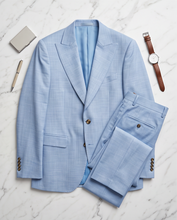 NORMEET SUITING IN YARN DYED BLUE