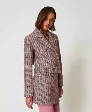 BOUCLE AND LUREX BLAZER BY TWIN SET FALL 24