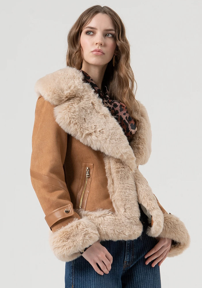 BIKER JACKET REGULAR FIT WITH CENTRAL OPENING BY FRACOMINA FALL 25