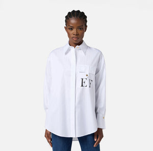 COTTON STRIPED POPLIN SHIRT BY ELISABETTA FRANCHI FALL 25
