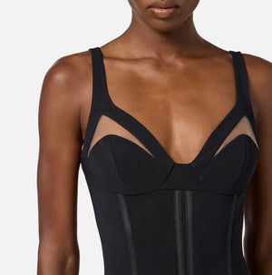 DRESS IN LIGHTWEIGHT CREPE FABRIC WITH TULLE FALL 25