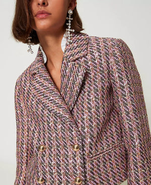 BOUCLE AND LUREX BLAZER BY TWIN SET FALL 24