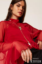 TWIN SET VOILE RUFFLE BLOUSE