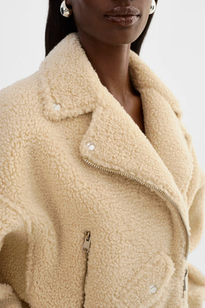 BRINA | SHERPA BIKER JACKET BY LA MARQUE FALL 25