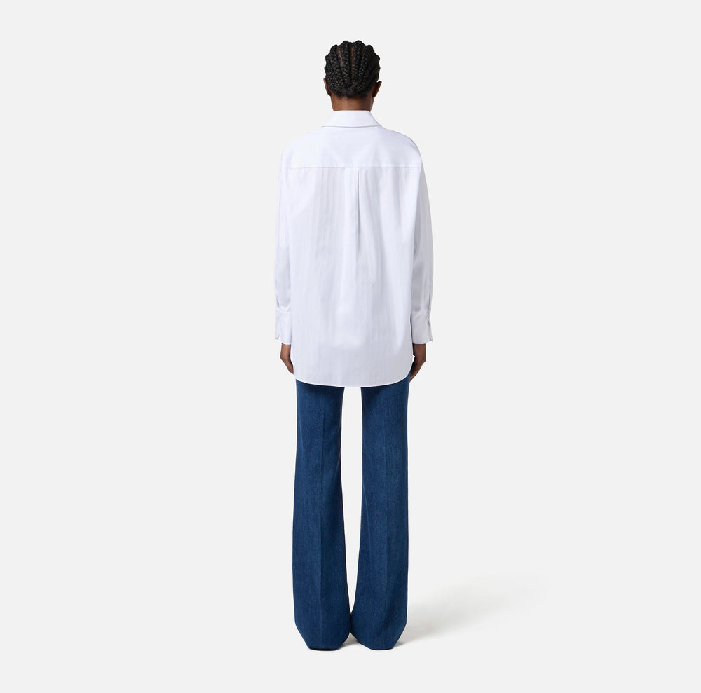 COTTON STRIPED POPLIN SHIRT BY ELISABETTA FRANCHI FALL 25