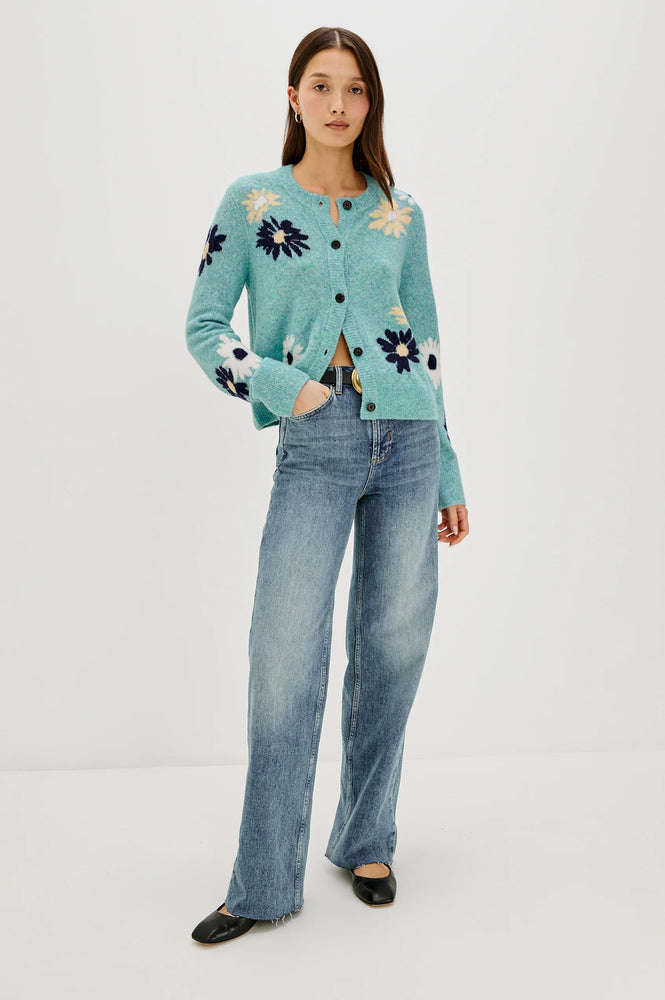 MILLIE CARDIGAN IN HEATHER TEAL BY RAILS FALL 25