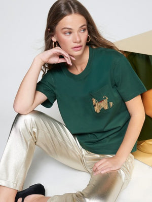 GREEN T-SHIRT WITH DOG BY VILAGALLO FALL 25
