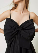 TWIN SET TAFFETA DRESS WITH BOW