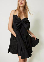 TWIN SET TAFFETA DRESS WITH BOW