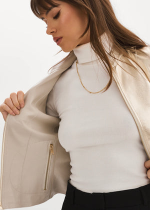 CHAPIN REVERSIBLE LEATHER BOMBER BY LA MARQUE SPRING 24