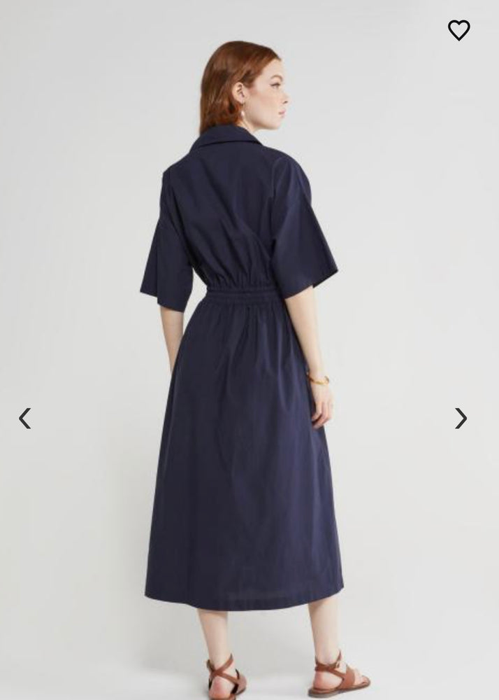 POPLIN MIDI DRESS WITH POCKETS AND DRAWSTRING BY OTTOD’AME SPRING 24