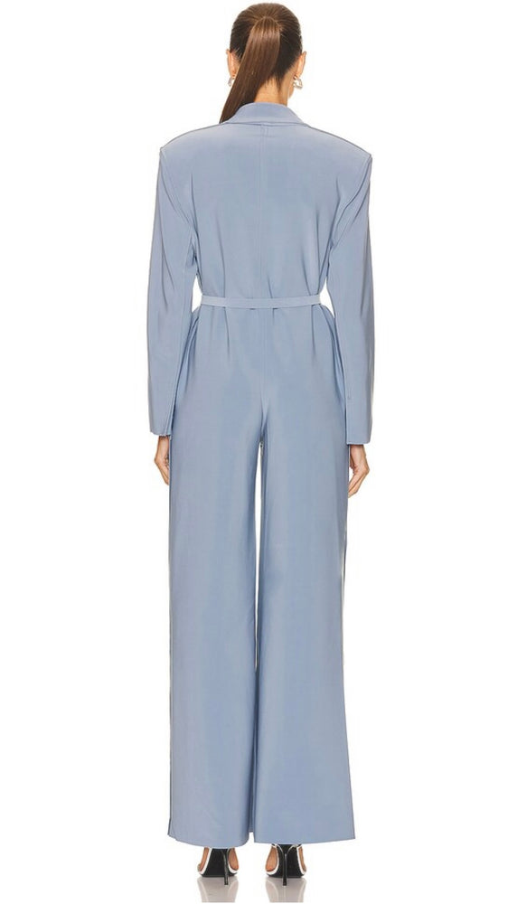 
            
                Load image into Gallery viewer, SINGLE BREASTED STRAIGHT WIDE LEG JUMPSUIT BY NORMA KAMALI FALL 23 HOLIDAY
            
        