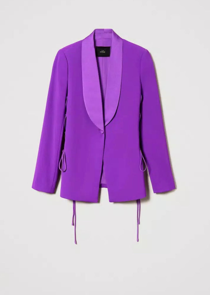 CREPE TUXEDO BLAZER WITH DRAWSTRINGS BY TWIN SET SPRING 24