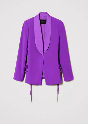 CREPE TUXEDO BLAZER WITH DRAWSTRINGS BY TWIN SET SPRING 24