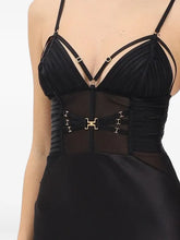 ELISABETTA FRANCHI CORSET PANEL MAXI DRESS