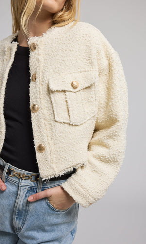 EMILLE TWEED JACKET BY GENERATION LOVE FALL 24 HOLIDAY