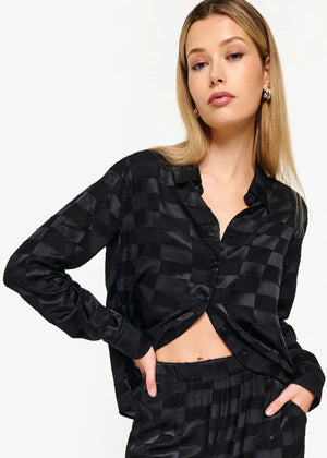 YAEL BURNOUT TOP BLACK BY CAMI NYC FALL 24