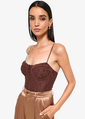 ARLETTE CORSET BODYSUIT JAVA BY CAMI NYC FALL 24