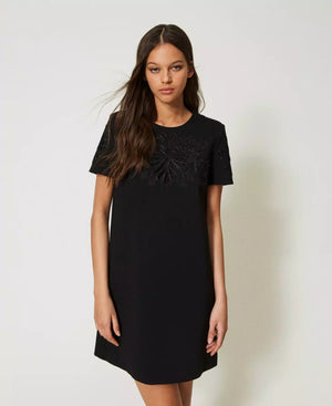 SHORT DRESS WITH HAND MADE EMBROIDERY BY TWIN SET FALL 23 HOLIDAY