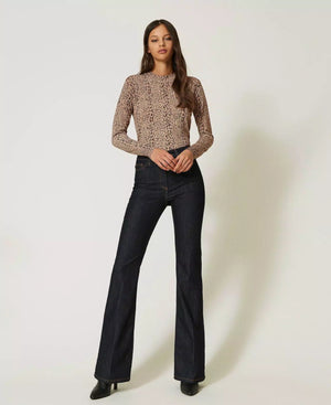 
            
                Load image into Gallery viewer, 5 POCKET FLARED JEANS BY TWIN SET SPRING 24
            
        