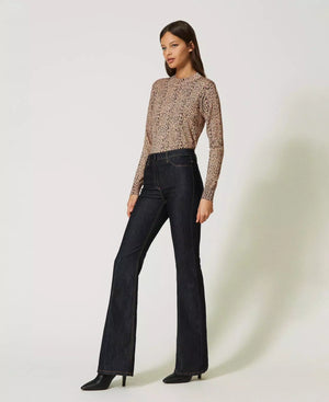 
            
                Load image into Gallery viewer, 5 POCKET FLARED JEANS BY TWIN SET SPRING 24
            
        