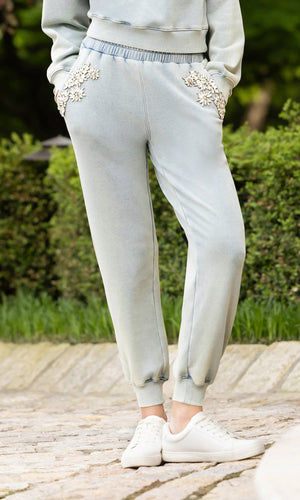 SUKI CRYSTAL PATCH SWEATPANTS BY GENERATION LOVE FALL 25