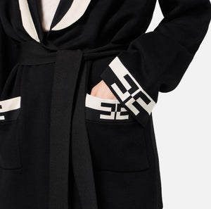 VISCOSE CARDIGAN WITH LOGO BANDS BY ELISABETTA FRANCHI FALL 24