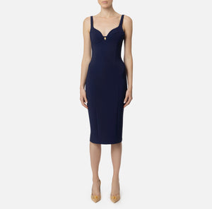 MIDI DRESS IN STRETCH CREPE FABRIC BY ELISABETTA FRANCHI FALL 24