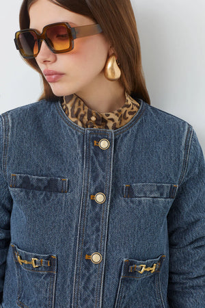 DARYL SHORT JACKET IN FANTASY DENIM BY SUNCOO PARIS