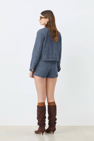 DARYL SHORT JACKET IN FANTASY DENIM BY SUNCOO PARIS