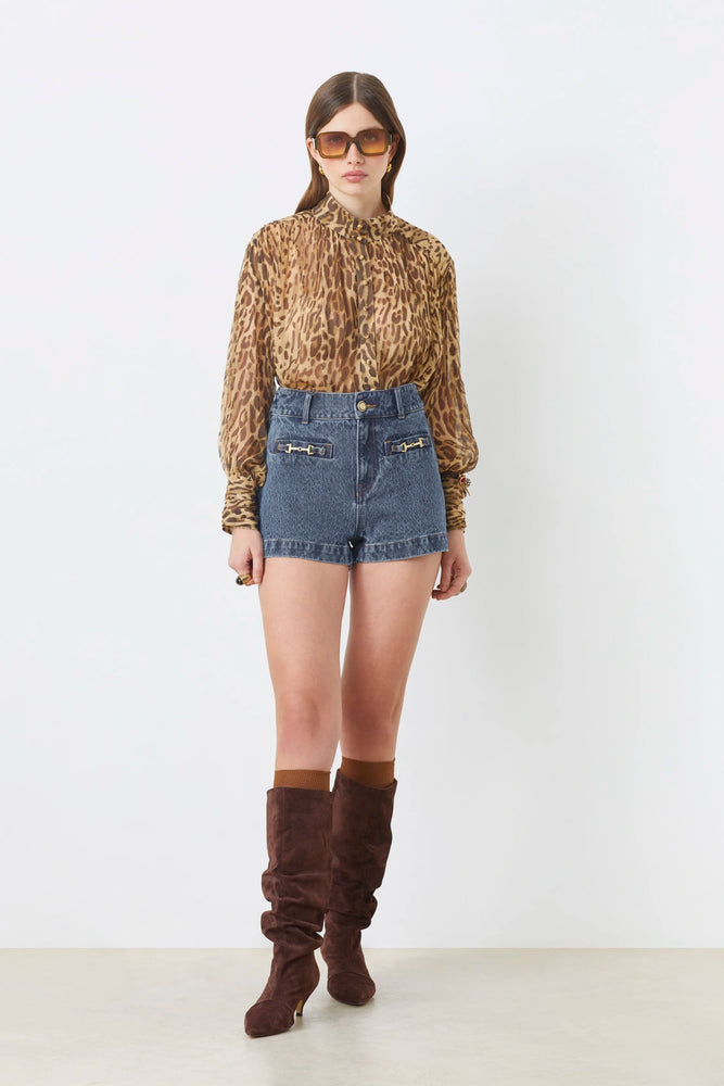 LUX LEOPARD PRINT BLOUSE BY SUNCOO FALL 25